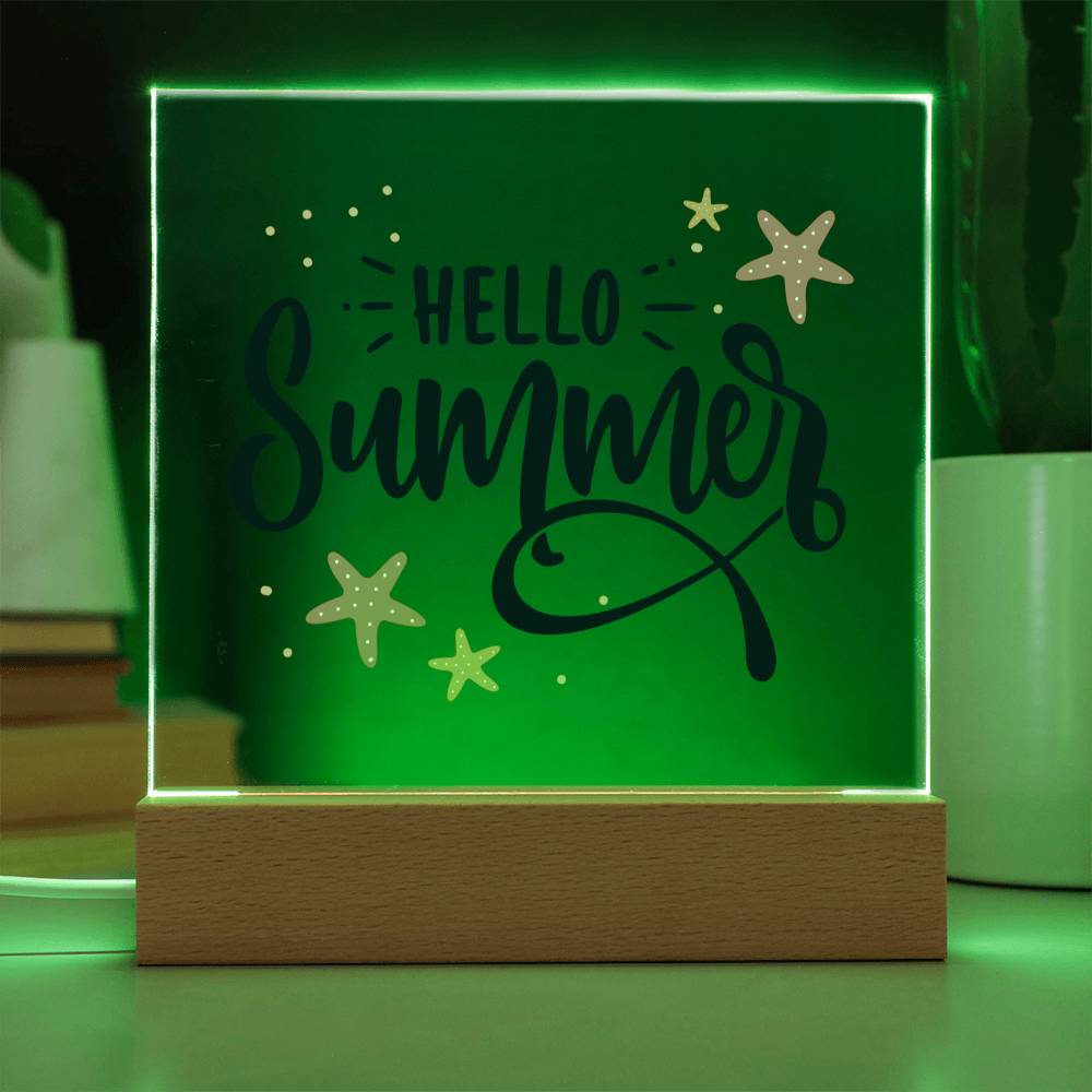 Hello Summer! - Square Acrylic Plaque