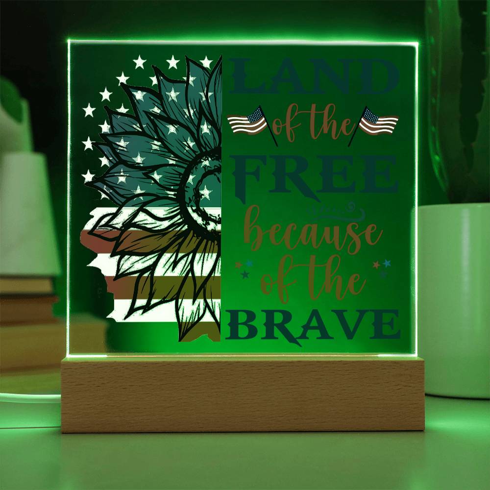 July 4th | Land of the Free - Square Acrylic Plaque