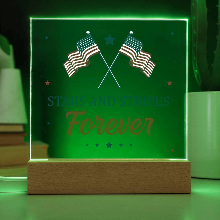 July 4th | Stars and Stripes Forever - Square Acrylic Plaque