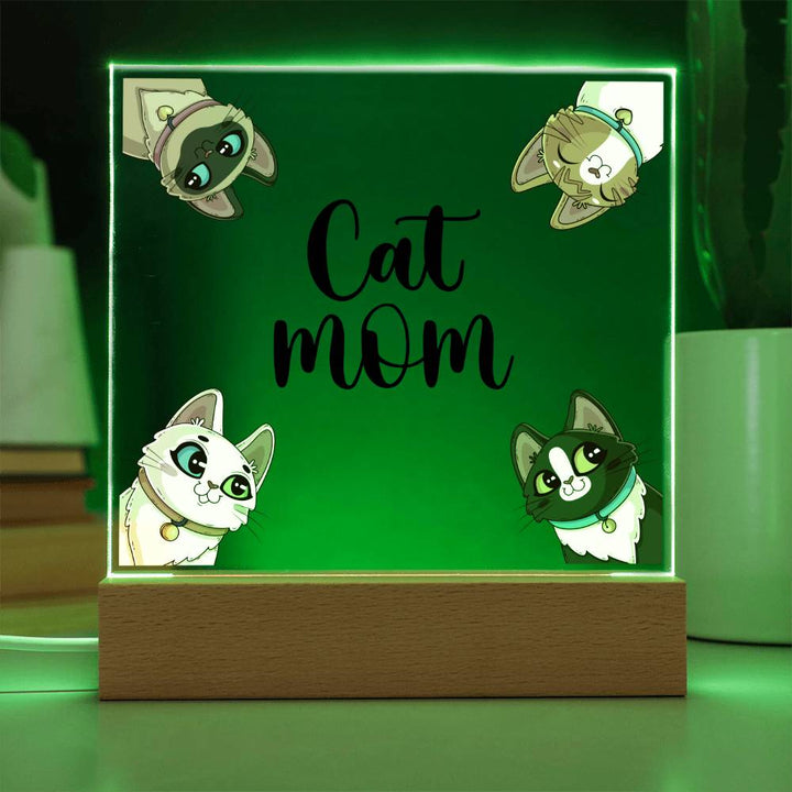 Cat Mom - Square Acrylic Plaque