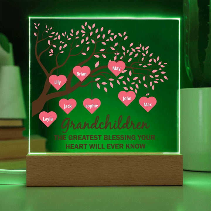 Grandchildren the greatest blessing your heart will ever know - Square Acrylic Plaque