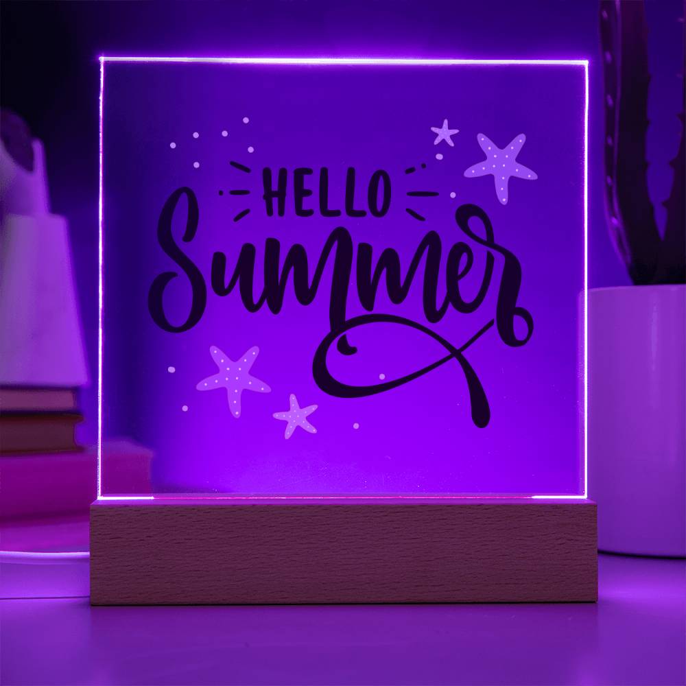 Hello Summer! - Square Acrylic Plaque