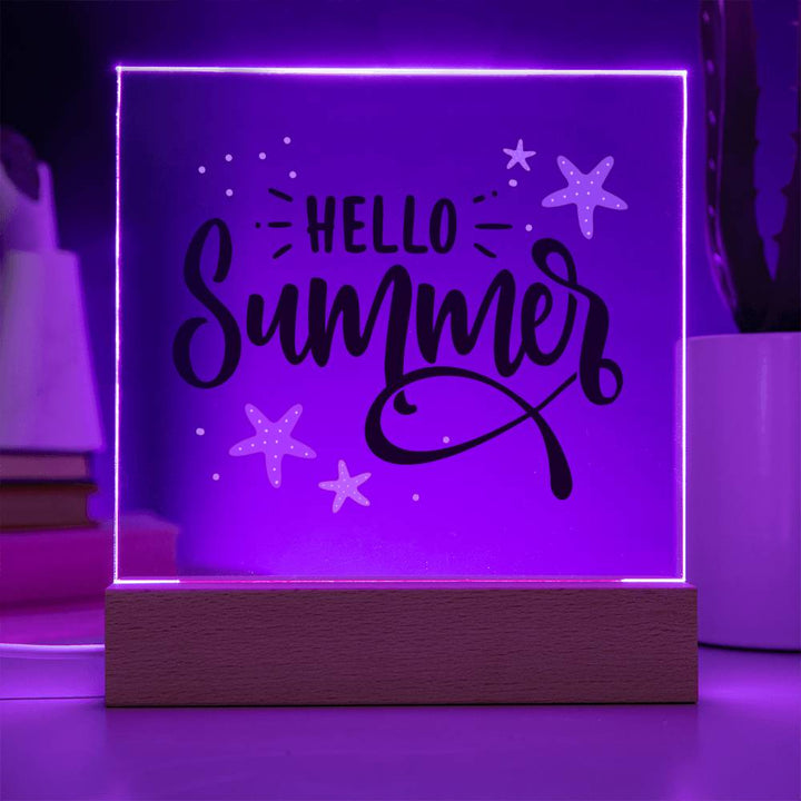 Hello Summer! - Square Acrylic Plaque