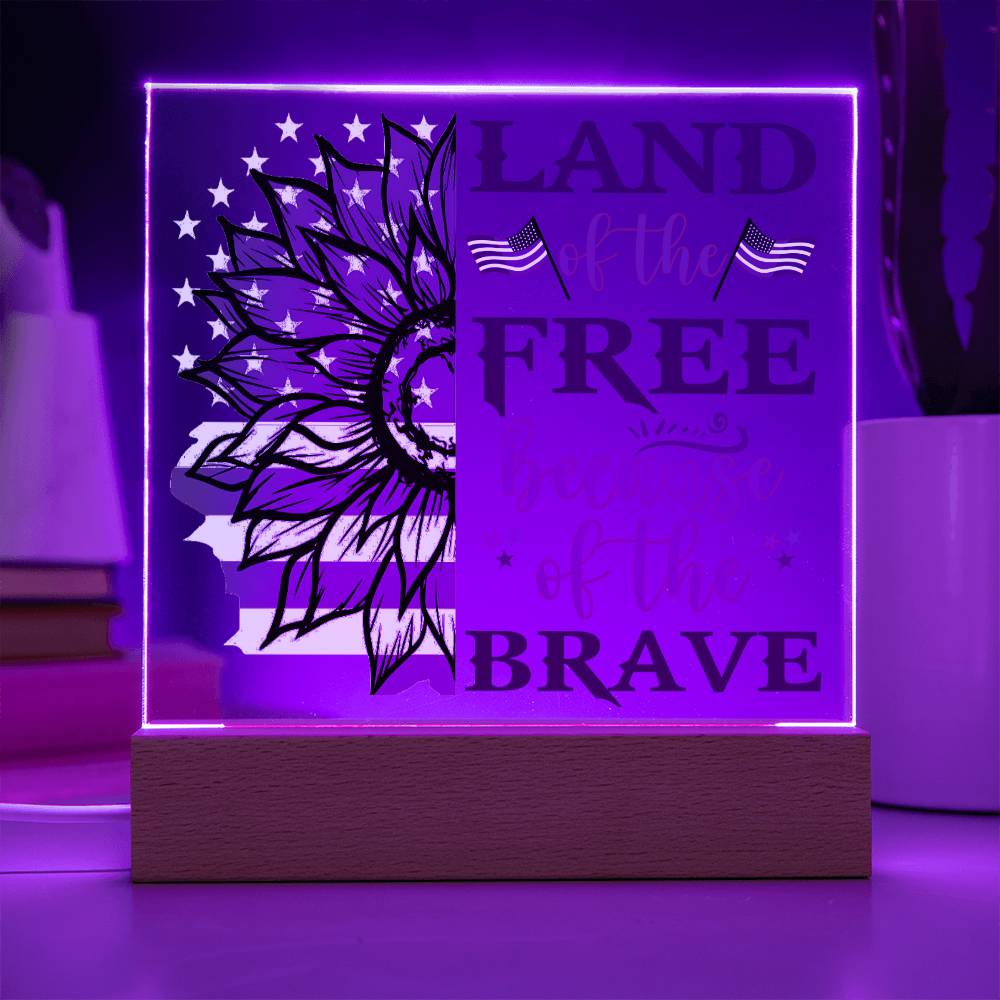 July 4th | Land of the Free - Square Acrylic Plaque