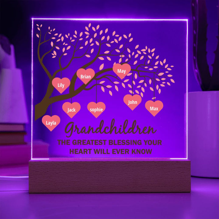 Grandchildren the greatest blessing your heart will ever know - Square Acrylic Plaque