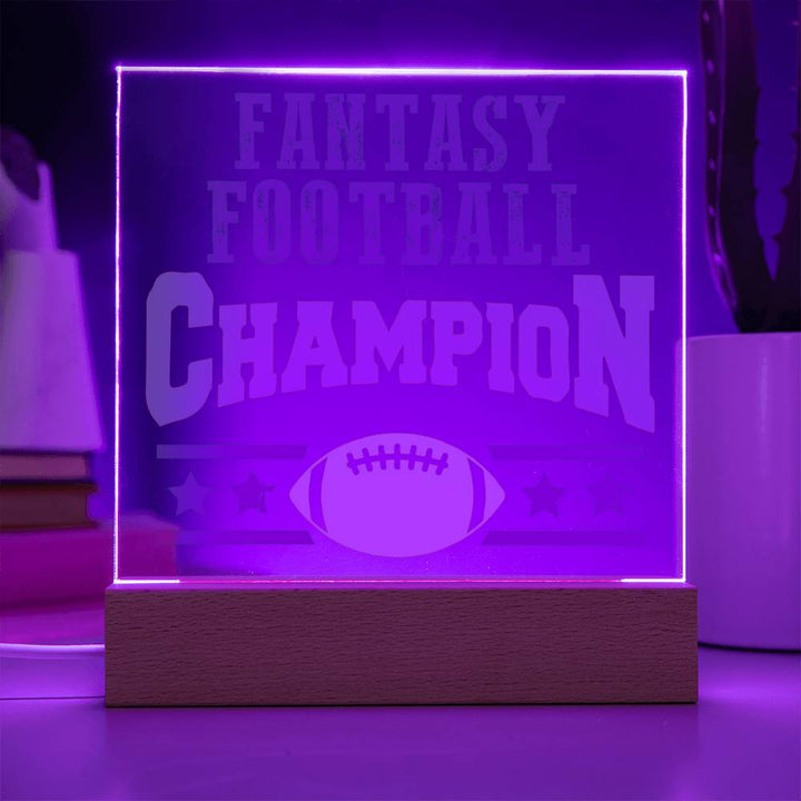 Fantasy Football Champion - Square Acrylic Plaque