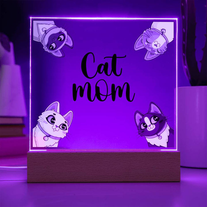 Cat Mom - Square Acrylic Plaque