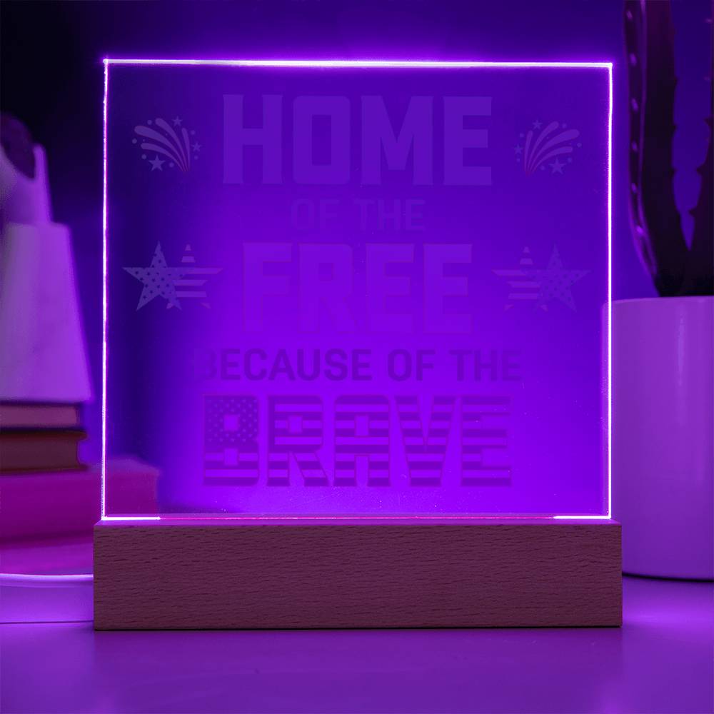 July 4th | Home of the Free - Square Acrylic Plaque