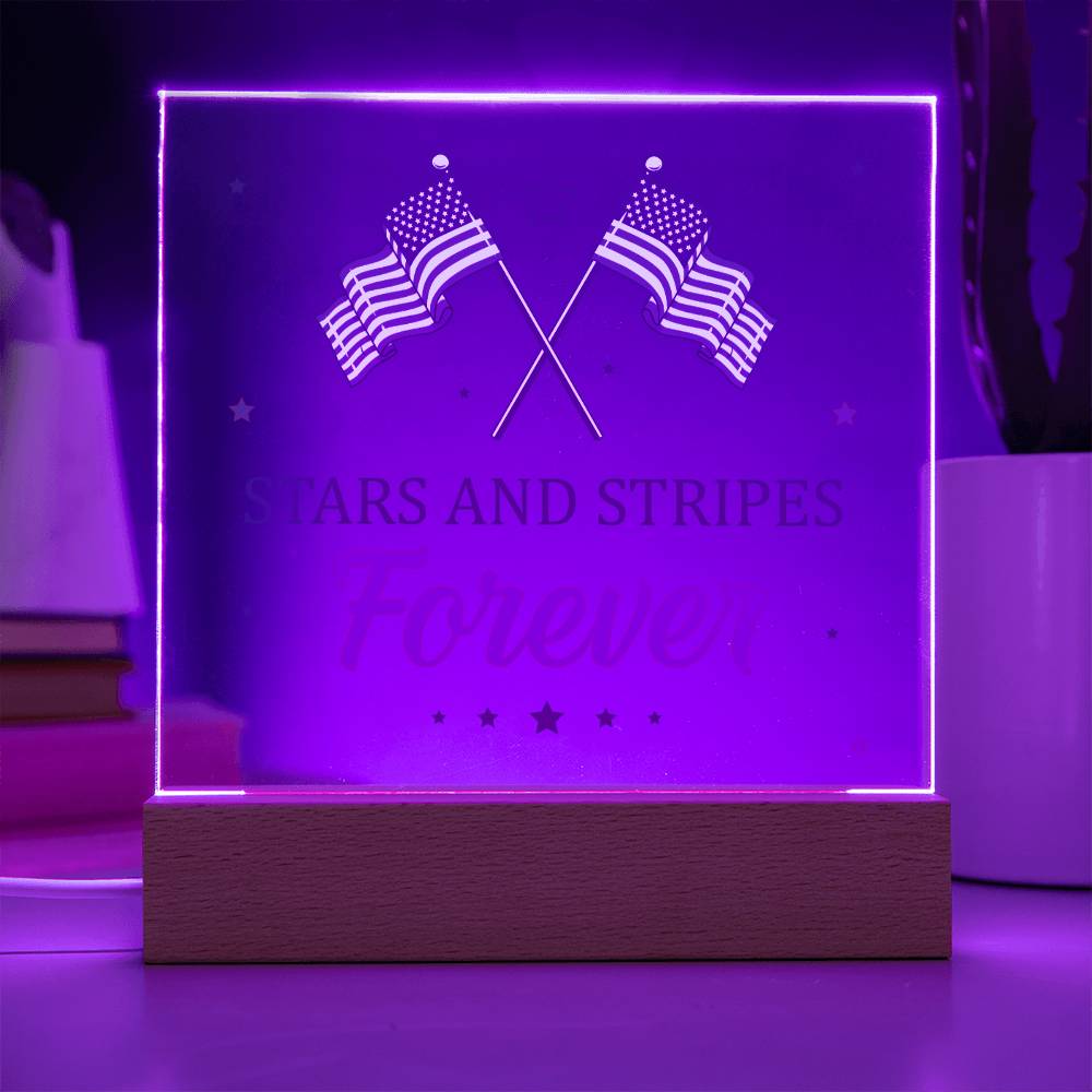 July 4th | Stars and Stripes Forever - Square Acrylic Plaque