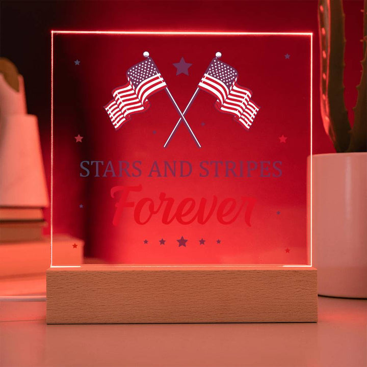 July 4th | Stars and Stripes Forever - Square Acrylic Plaque