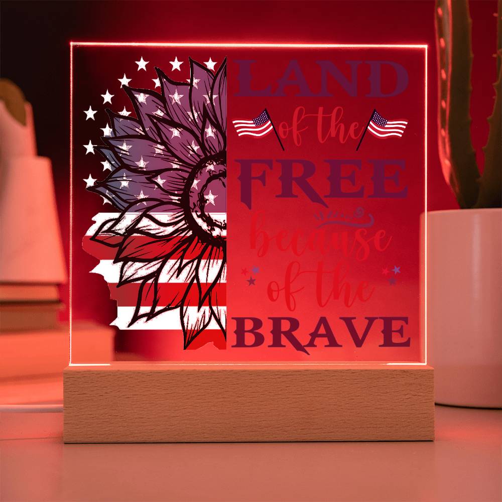 July 4th | Land of the Free - Square Acrylic Plaque