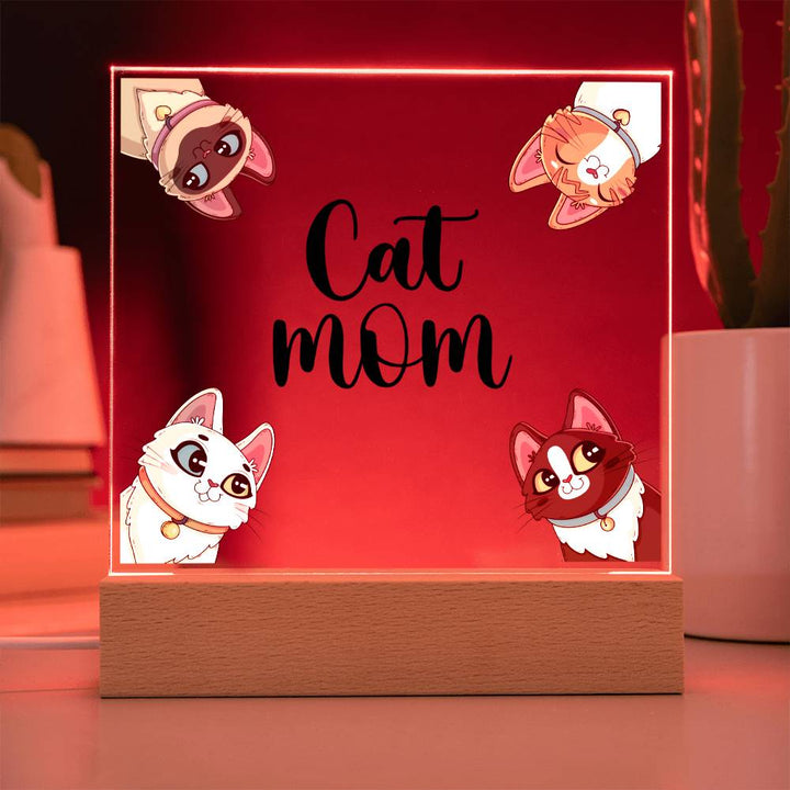 Cat Mom - Square Acrylic Plaque