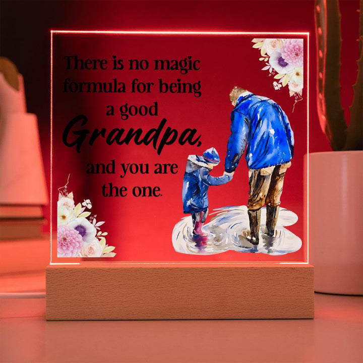 There is no magic formula for being a good Grandpa, and you are the one -  Square Acrylic Plaque