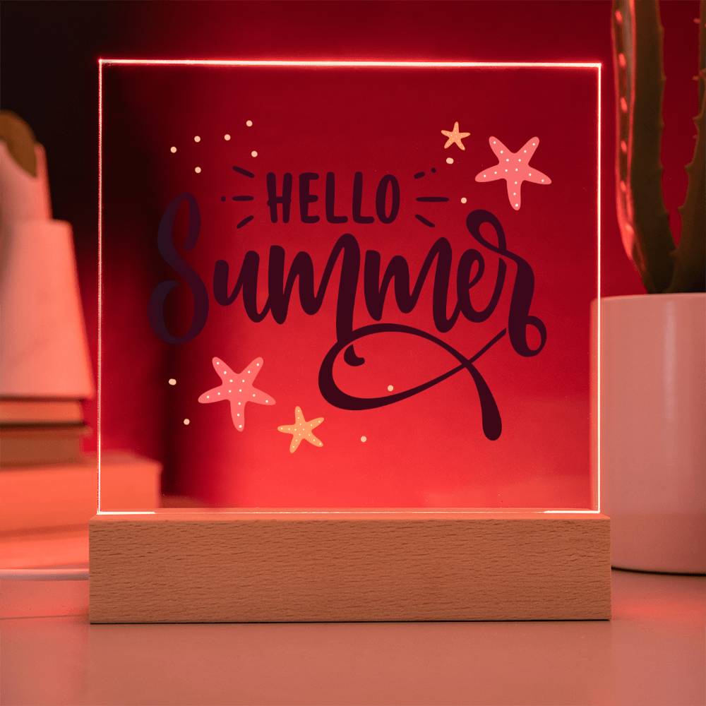 Hello Summer! - Square Acrylic Plaque