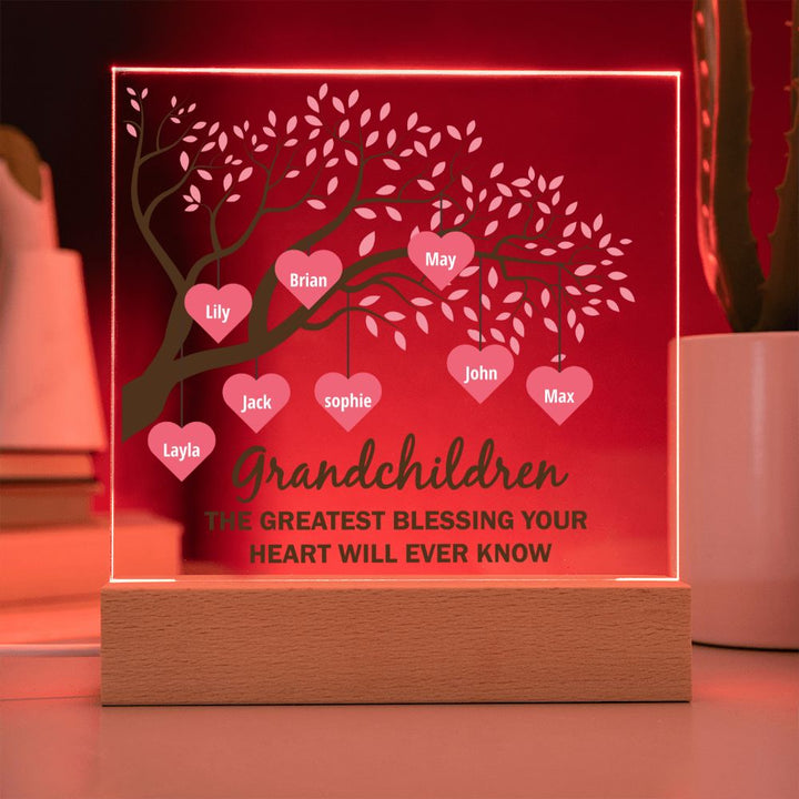 Grandchildren the greatest blessing your heart will ever know - Square Acrylic Plaque