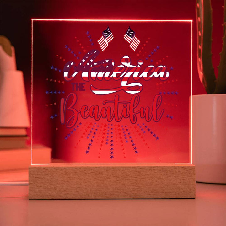 July 4th | America The Beautiful - Square Acrylic Plaque