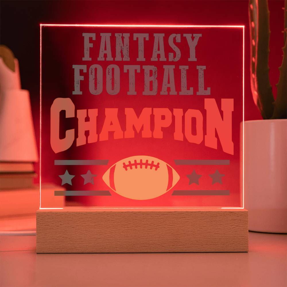 Fantasy Football Champion - Square Acrylic Plaque