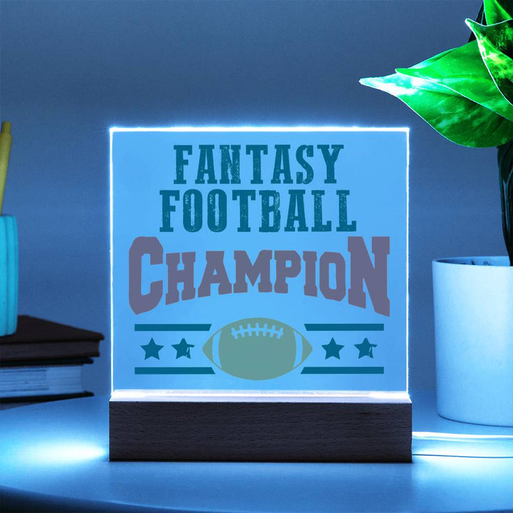 Fantasy Football Champion - Square Acrylic Plaque