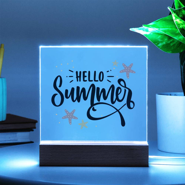 Hello Summer! - Square Acrylic Plaque