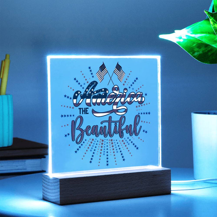 July 4th | America The Beautiful - Square Acrylic Plaque