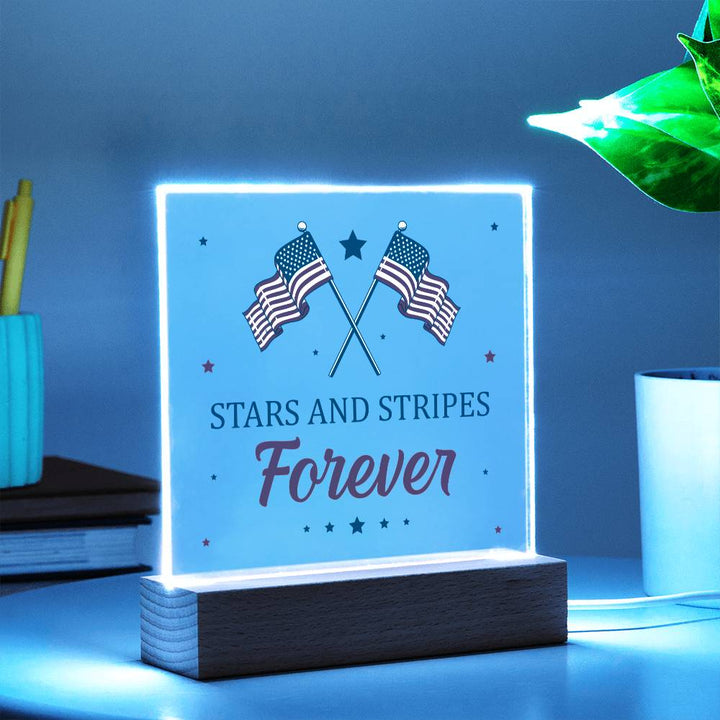 July 4th | Stars and Stripes Forever - Square Acrylic Plaque