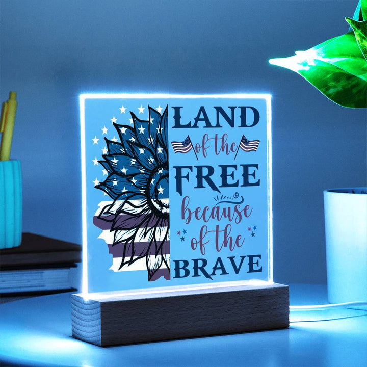 July 4th | Land of the Free - Square Acrylic Plaque