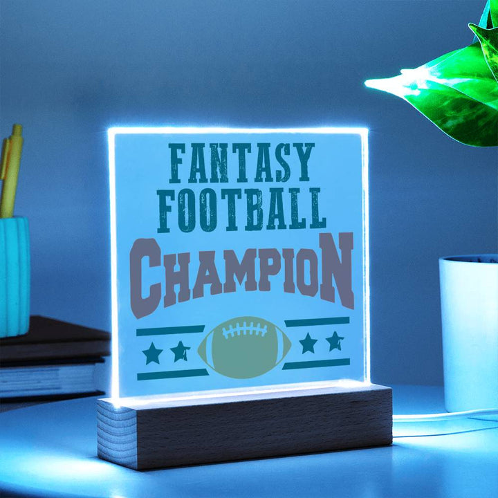 Fantasy Football Champion - Square Acrylic Plaque