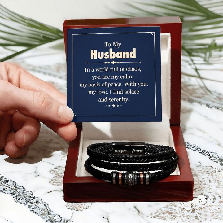 To My Husband | With you, My Love, I find solace and serenity - Love You Forever Bracelet