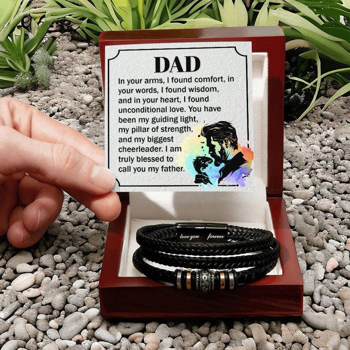 DAD | In your arms, I found comfort, in your words, I found wisdom, and in your heart - Love You Forever Bracelet