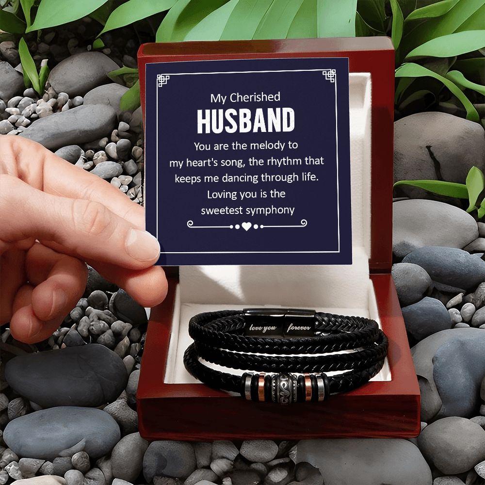 My Cherished Husband | Loving you is the sweetest symphony - Love You Forever Bracelet