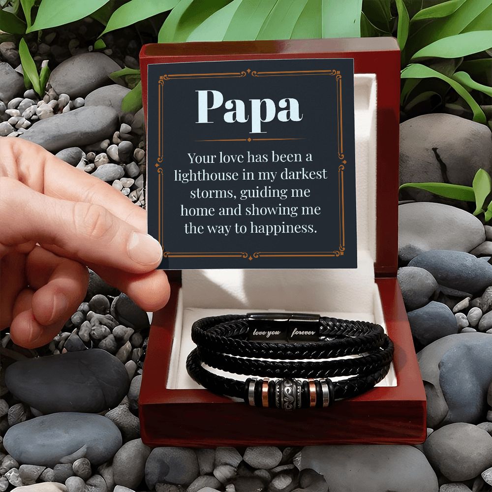 Papa | Your love has been a lighthouse in my darkest storms - Love You Forever Bracelet