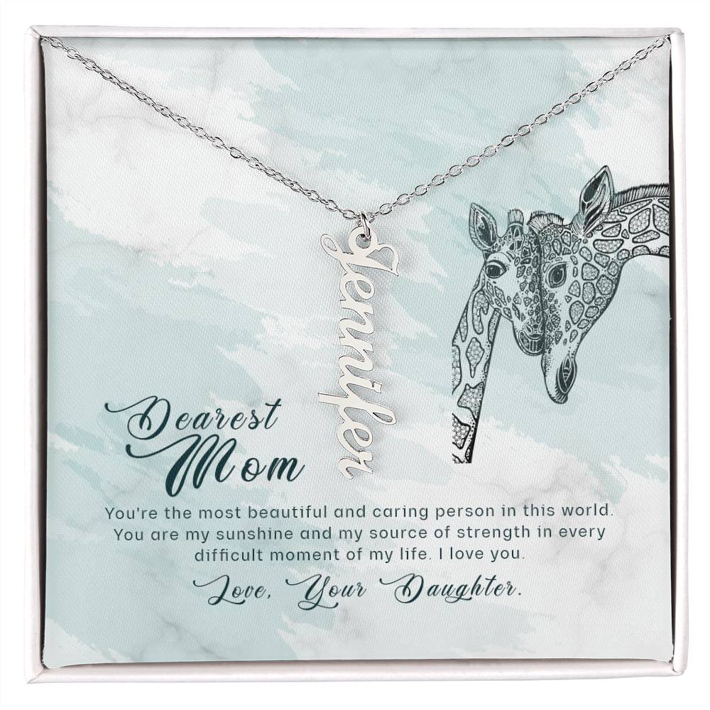 Dearest Mom | You're the most beautiful and caring person in this world - Multi Vertical Name Necklace