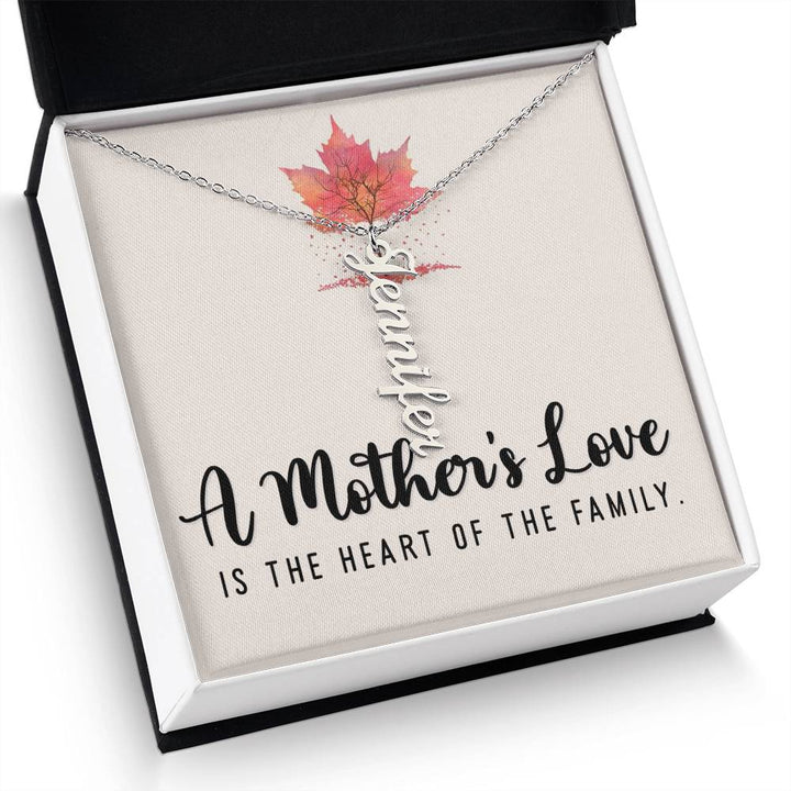 Mother | A Mother's Love is the Heart of the Family - Multi Vertical Name Necklace