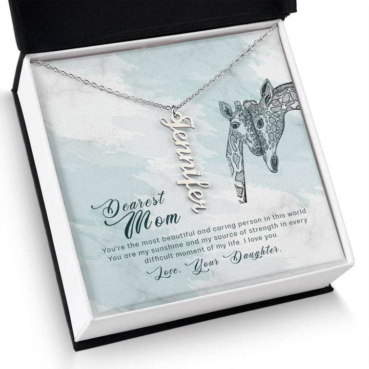 Dearest Mom | You're the most beautiful and caring person in this world - Multi Vertical Name Necklace