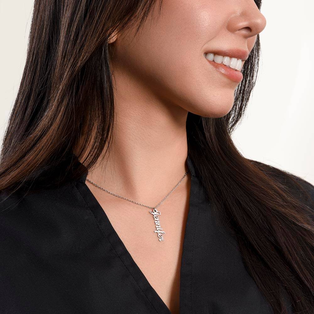 Mom | I am forever grateful for your selflessness and the imprint of your love on my soul - Multi Vertical Name Necklace