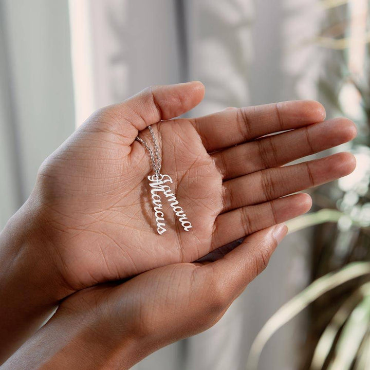 Grandma | Your Wisdom is a guiding light that leads us through life's darkest moments - Multi Vertical Name Necklace