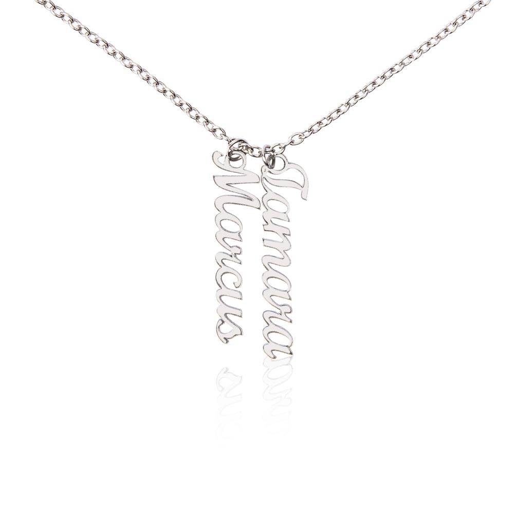 Mother | A Mother's Love is the Heart of the Family - Multi Vertical Name Necklace