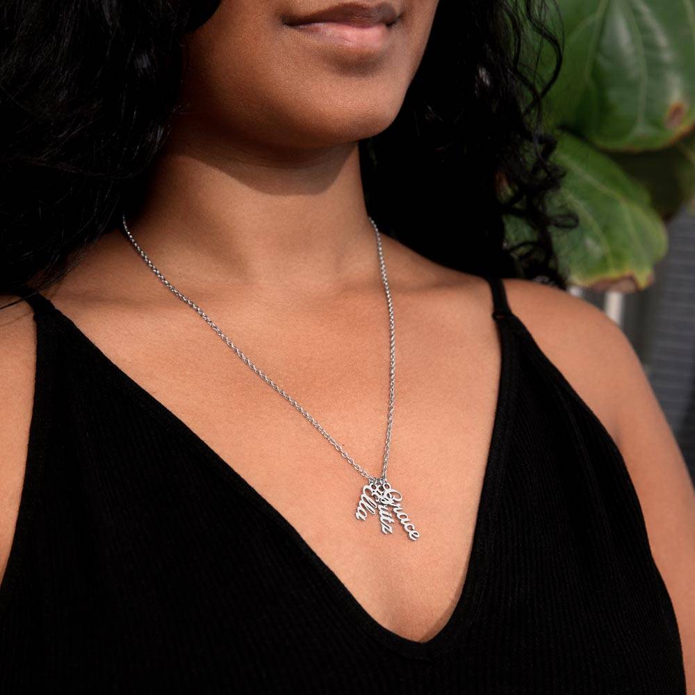 Mother | You have a heart of gold, a spirit that shines bright and a love that is boundless - Multi Vertical Name Necklace