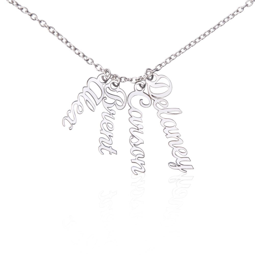 Mom | Your presence is a gentle breeze that brings peace and serenity to my soul - Multi Vertical Name Necklace