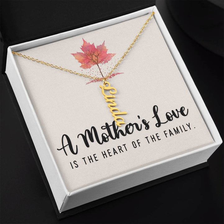 Mother | A Mother's Love is the Heart of the Family - Multi Vertical Name Necklace