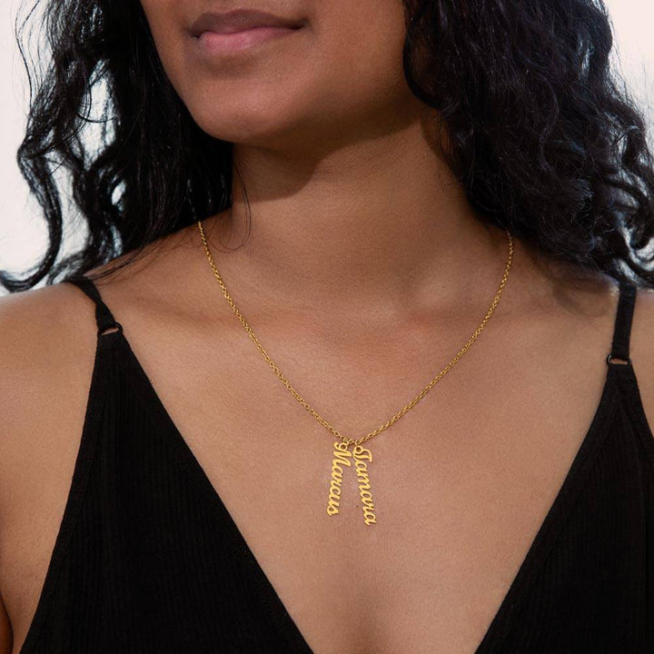 Mom | I am forever grateful for your selflessness and the imprint of your love on my soul - Multi Vertical Name Necklace