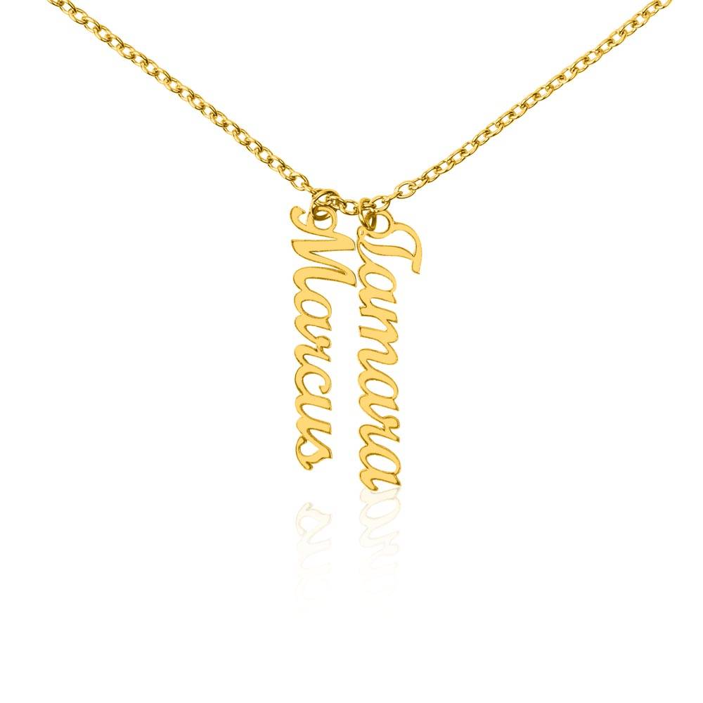 Mom | We Love you more than words can express - Multi Vertical Name Necklace