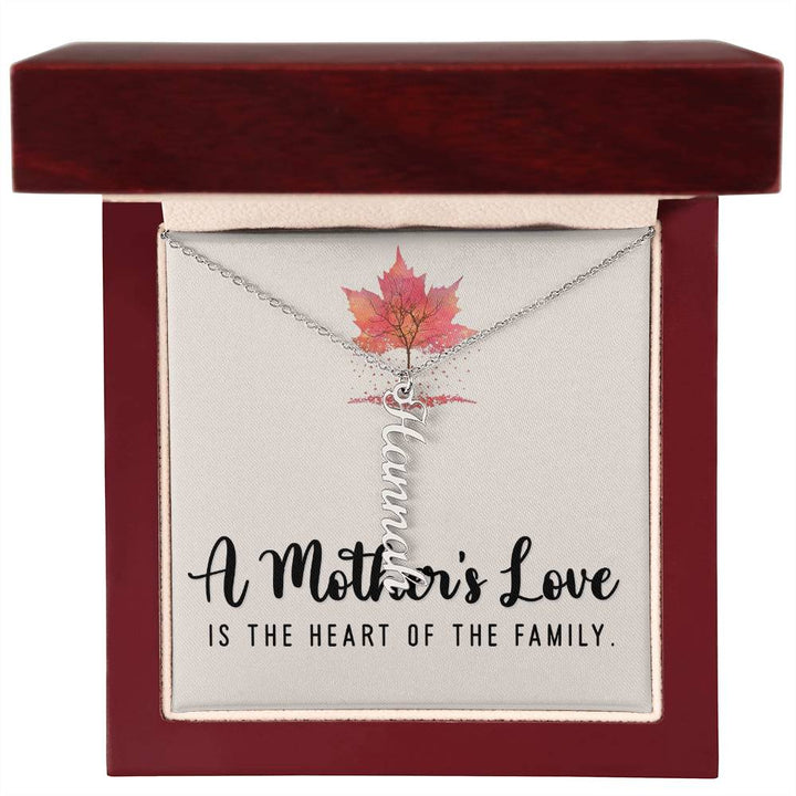 Mother | A Mother's Love is the Heart of the Family - Multi Vertical Name Necklace