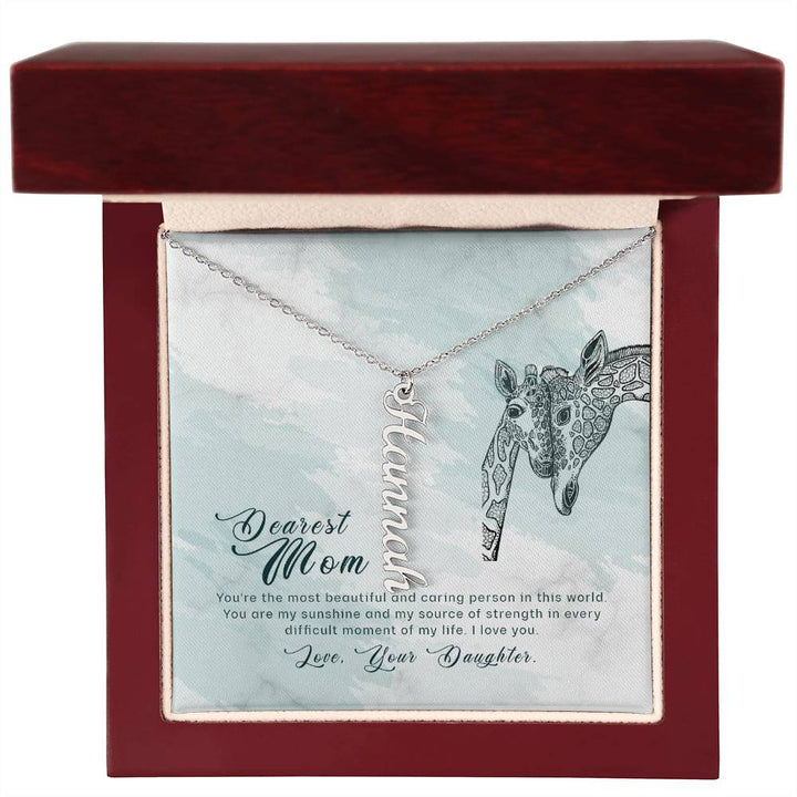 Dearest Mom | You're the most beautiful and caring person in this world - Multi Vertical Name Necklace