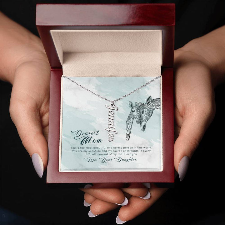 Dearest Mom | You're the most beautiful and caring person in this world - Multi Vertical Name Necklace