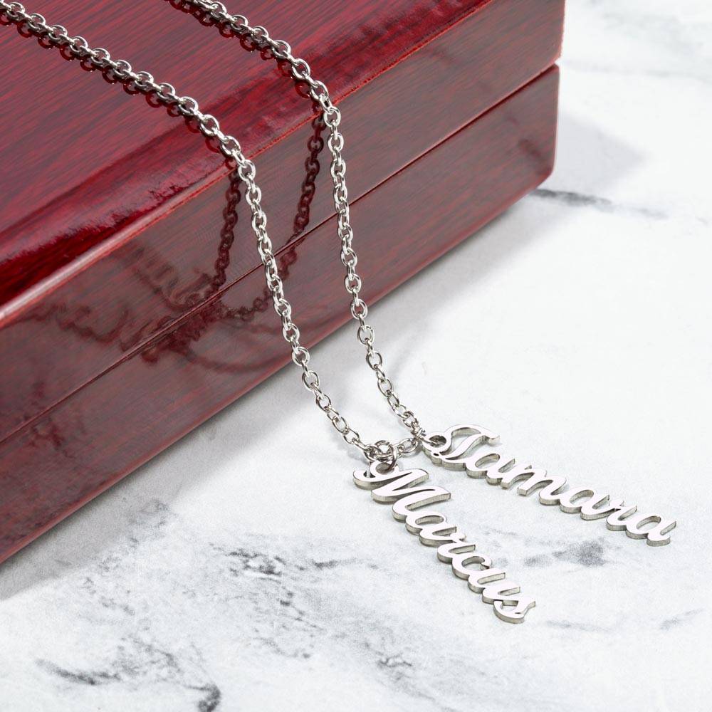 Grandma | No matter how grown, no matter how far. You'll always be close to our heart - Multi Vertical Name Necklace