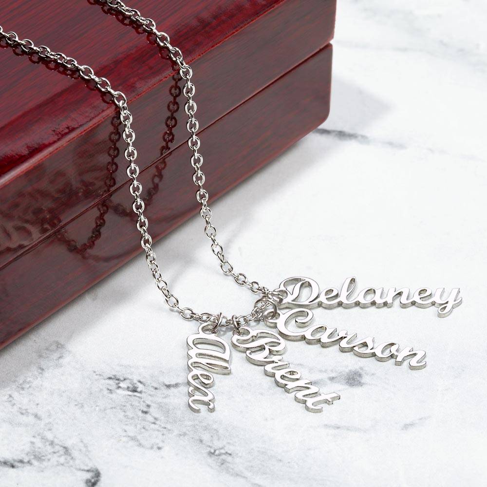 Mother | You have a heart of gold, a spirit that shines bright and a love that is boundless - Multi Vertical Name Necklace