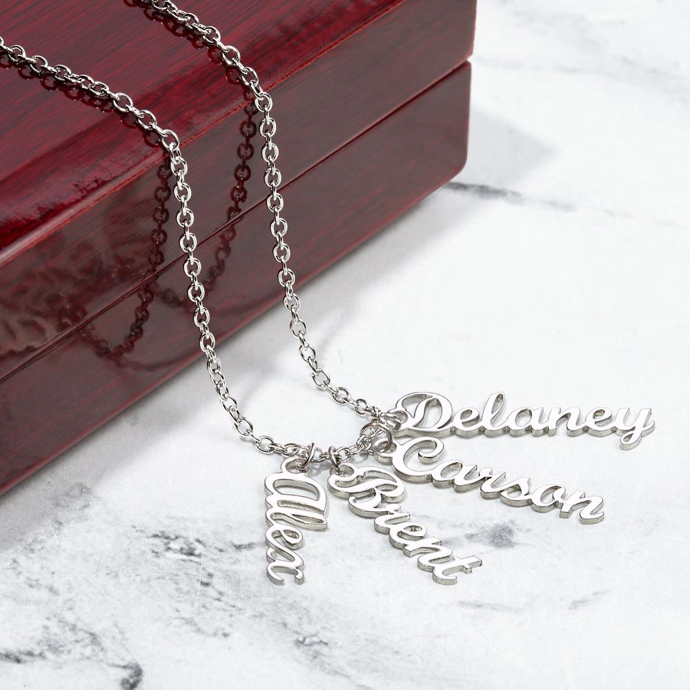 To Our Loving Mom | Your love is the greatest gift we have ever received - Multi Vertical Name Necklace