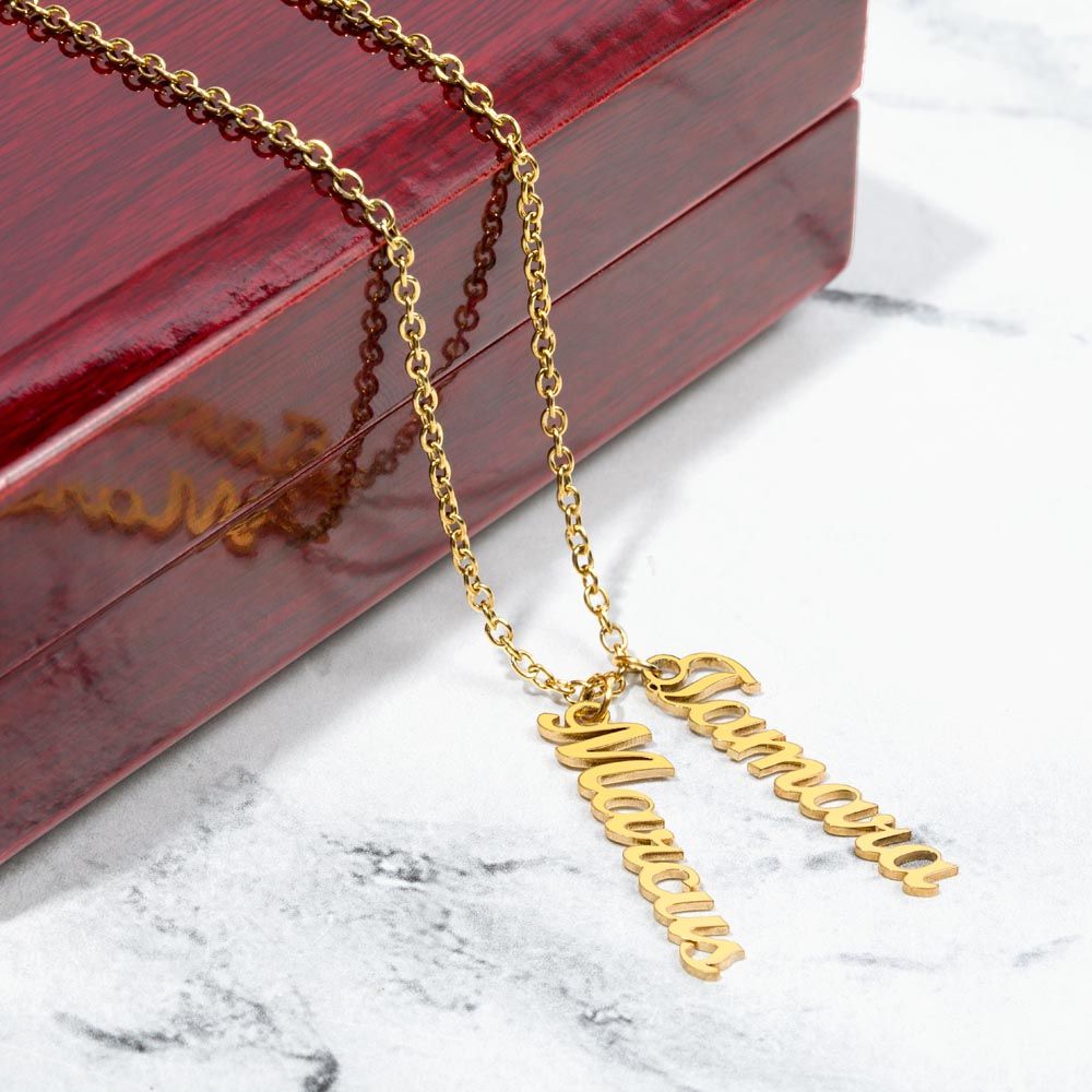 Grandma | Your Love is the stitching that weaves our Family Together - Multi Vertical Name Necklace