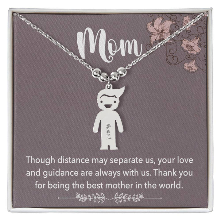 Mom | Thank you for being the best mother in the world - Kid Charm Necklace